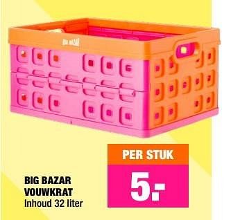 Aanbiedingen Big bazar vouwkrat - Huismerk - Big Bazar - Geldig van 18/01/2016 tot 31/01/2016 bij Big Bazar