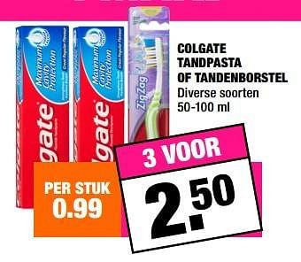 Aanbiedingen Colgate tandpasta of tandenborstel - Colgate - Geldig van 18/01/2016 tot 31/01/2016 bij Big Bazar
