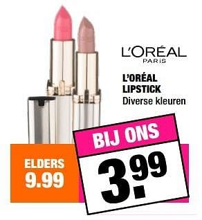 Aanbiedingen L`oréal lipstick - L'Oreal Paris - Geldig van 18/01/2016 tot 31/01/2016 bij Big Bazar