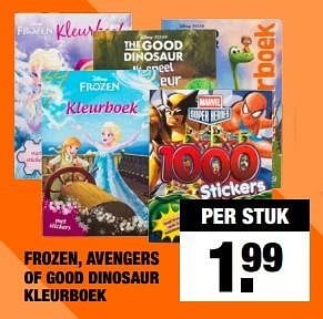 Aanbiedingen Frozen, avengers of good dinosaur kleurboek - Disney  Frozen - Geldig van 18/01/2016 tot 31/01/2016 bij Big Bazar