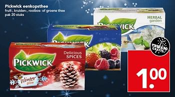 Aanbiedingen Pickwick eenkopsthee - Pickwick - Geldig van 24/01/2016 tot 30/01/2016 bij Deen Supermarkten