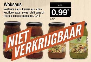 Aanbiedingen Woksaus zoetzure saus, kerriesaus, chiliknofl ook saus - Asia Green Garden - Geldig van 20/01/2016 tot 26/01/2016 bij Aldi