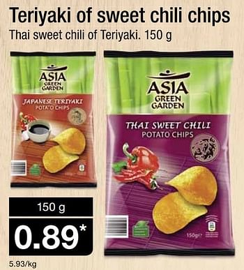 Aanbiedingen Teriyaki of sweet chili chips - Asia Green Garden - Geldig van 20/01/2016 tot 26/01/2016 bij Aldi
