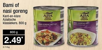 Aanbiedingen Bami of nasi goreng - Asia Green Garden - Geldig van 20/01/2016 tot 26/01/2016 bij Aldi