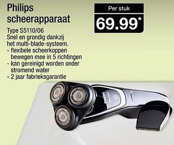 Aanbiedingen Philips scheerapparaat s5110-06 - Philips - Geldig van 20/01/2016 tot 26/01/2016 bij Aldi