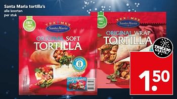 Aanbiedingen Santa maria tortilla`s - Santa Maria - Geldig van 24/01/2016 tot 30/01/2016 bij Deen Supermarkten