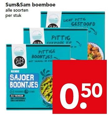 Aanbiedingen Sum+sam boemboe - Sum&amp;Sam - Geldig van 24/01/2016 tot 30/01/2016 bij Deen Supermarkten