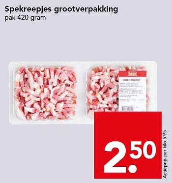 Aanbiedingen Spekreepjes grootverpakking - Huismerk deen supermarkt - Geldig van 24/01/2016 tot 30/01/2016 bij Deen Supermarkten