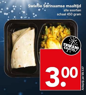 Aanbiedingen Swietie surinaamse maaltijd - Huismerk deen supermarkt - Geldig van 24/01/2016 tot 30/01/2016 bij Deen Supermarkten