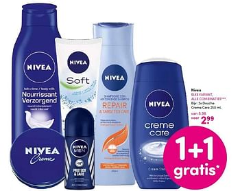 Aanbiedingen Nivea 2x douche creme care - Nivea - Geldig van 18/01/2016 tot 26/01/2016 bij da