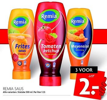 Aanbiedingen Remia saus - Remia - Geldig van 24/01/2016 tot 30/01/2016 bij Deka Markt