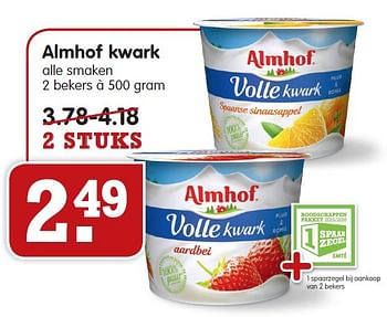 Aanbiedingen Almhof kwark - Almhof - Geldig van 24/01/2016 tot 30/01/2016 bij Em-té