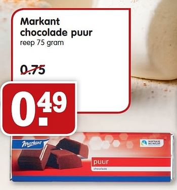 Aanbiedingen Markant chocolade puur - Markant - Geldig van 24/01/2016 tot 30/01/2016 bij Em-té