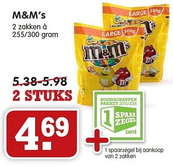 Aanbiedingen M+m`s - M&amp;M', s - Geldig van 24/01/2016 tot 30/01/2016 bij Em-té