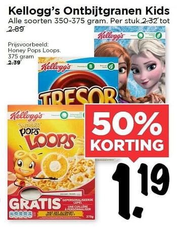 Aanbiedingen Kellogg`s ontbijtgranen kids - Kellogg's - Geldig van 24/01/2016 tot 30/01/2016 bij Vomar