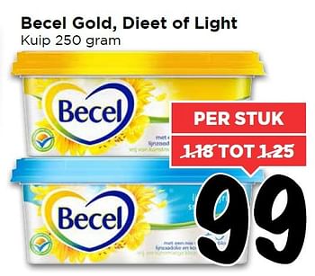Aanbiedingen Becel gold, dieet of light - Becel - Geldig van 24/01/2016 tot 30/01/2016 bij Vomar
