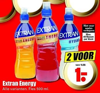 Aanbiedingen Extran energy - Extran energy - Geldig van 24/01/2016 tot 30/01/2016 bij Lekker Doen