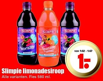 Aanbiedingen Slimpie limonadesiroop - Slimpie - Geldig van 24/01/2016 tot 30/01/2016 bij Lekker Doen