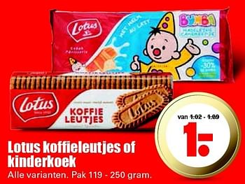 Aanbiedingen Lotus koffieleutjes of kinderkoek - Lotus Nalys - Geldig van 24/01/2016 tot 30/01/2016 bij Lekker Doen