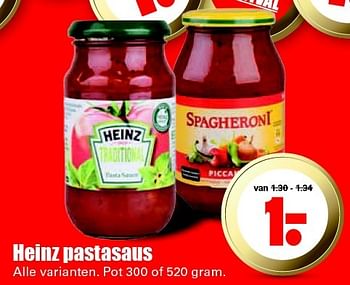 Aanbiedingen Heinz pastasaus - Heinz - Geldig van 24/01/2016 tot 30/01/2016 bij Lekker Doen