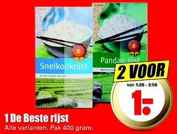 Aanbiedingen 1 de beste rijst - 1 de beste - Geldig van 24/01/2016 tot 30/01/2016 bij Lekker Doen