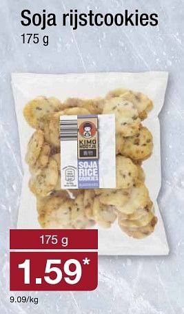 Aanbiedingen Soja rijstcookies - Kimo Nootje - Geldig van 27/01/2016 tot 03/02/2016 bij Aldi