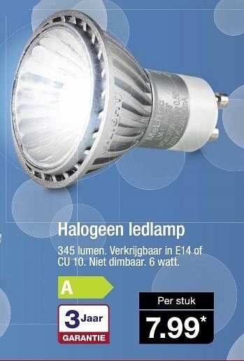 Aanbiedingen Halogeen ledlamp - Huismerk - Aldi - Geldig van 27/01/2016 tot 03/02/2016 bij Aldi