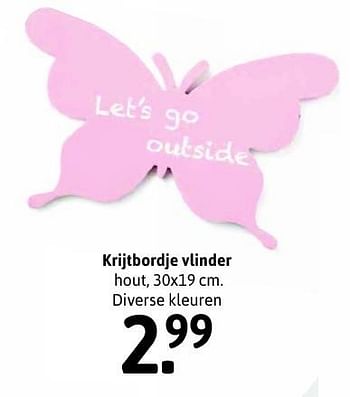 Aanbiedingen Krijtbordje vlinder - Huismerk - Xenos - Geldig van 25/01/2016 tot 05/02/2016 bij Xenos