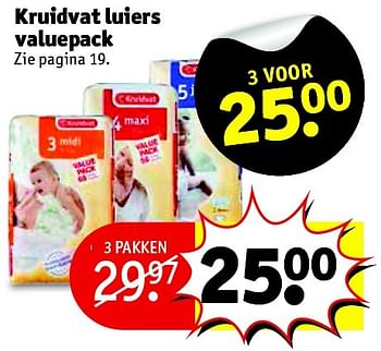 Aanbiedingen Kruidvat luiers valuepack - Huismerk - Kruidvat - Geldig van 26/01/2016 tot 07/02/2016 bij Kruidvat