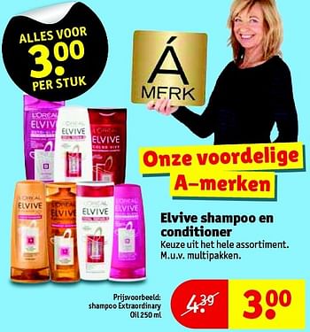 Aanbiedingen Elvive shampoo en conditioner - L'Oreal Paris - Geldig van 26/01/2016 tot 07/02/2016 bij Kruidvat