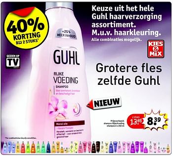 Aanbiedingen Shampoo rijke voeding shampoo - Guhl - Geldig van 26/01/2016 tot 07/02/2016 bij Kruidvat