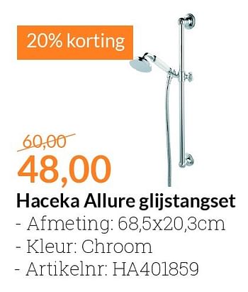 Aanbiedingen Haceka allure glijstangset - Haceka - Geldig van 01/02/2016 tot 29/02/2016 bij Sanitairwinkel