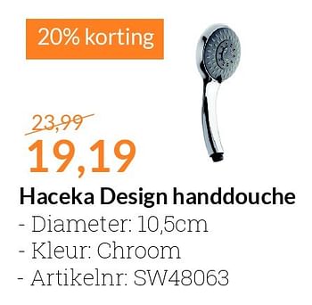 Aanbiedingen Haceka design handdouche - Haceka - Geldig van 01/02/2016 tot 29/02/2016 bij Sanitairwinkel