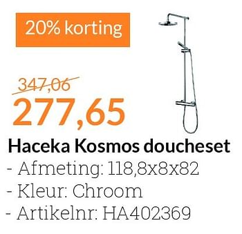 Aanbiedingen Haceka kosmos doucheset - Haceka - Geldig van 01/02/2016 tot 29/02/2016 bij Sanitairwinkel