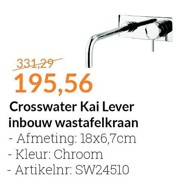 Aanbiedingen Crosswater kai lever inbouw wastafelkraan - Crosswater - Geldig van 01/02/2016 tot 29/02/2016 bij Sanitairwinkel