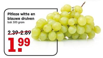 Aanbiedingen Pitloze witte en blauwe druiven - Huismerk - Em-té - Geldig van 31/01/2016 tot 06/02/2016 bij Em-té