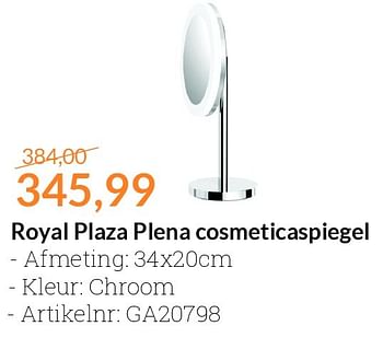 Aanbiedingen Royal plaza plena cosmeticaspiegel - Royal Plaza - Geldig van 01/02/2016 tot 29/02/2016 bij Sanitairwinkel