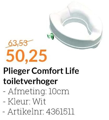 Aanbiedingen Plieger comfort life toiletverhoger - Plieger - Geldig van 01/02/2016 tot 29/02/2016 bij Sanitairwinkel