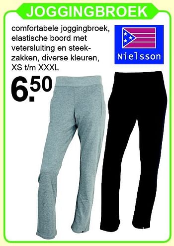 Aanbiedingen Joggingbroek - Nielsson - Geldig van 01/02/2016 tot 21/02/2016 bij Van Cranenbroek