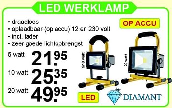 Aanbiedingen Led werklamp - Diamant - Geldig van 01/02/2016 tot 21/02/2016 bij Van Cranenbroek