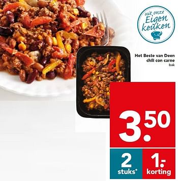 Aanbiedingen Het beste van deen chili con carne - Huismerk deen supermarkt - Geldig van 31/01/2016 tot 06/02/2016 bij Deen Supermarkten