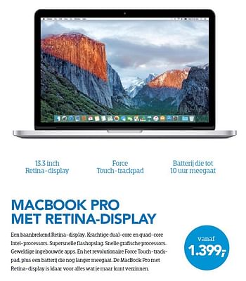 Aanbiedingen Apple macbook pro met retina-display - Apple - Geldig van 01/02/2016 tot 29/02/2016 bij Coolblue