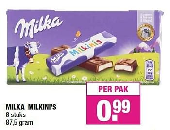 Aanbiedingen Milka milkini`s - Milka - Geldig van 01/02/2016 tot 14/02/2016 bij Big Bazar