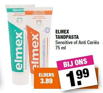 Aanbiedingen Elmex tandpasta sensitive of anti cariës - Elmex - Geldig van 01/02/2016 tot 14/02/2016 bij Big Bazar