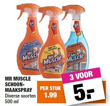 Aanbiedingen Mr muscle schoonmaakspray - Mr. Muscle - Geldig van 01/02/2016 tot 14/02/2016 bij Big Bazar