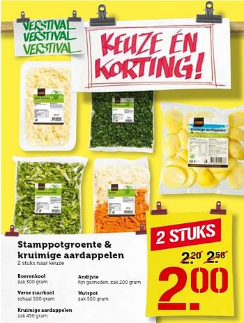 Aanbiedingen Stamppotgroente + kruimige aardappelen - Huismerk - Coop - Geldig van 01/02/2016 tot 07/02/2016 bij Coop