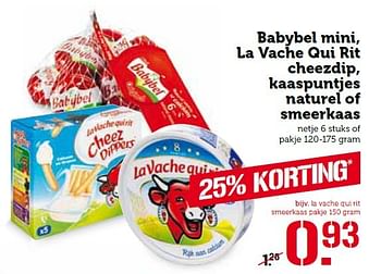 Aanbiedingen Babybel mini, la vache qui rit cheezdip, kaaspuntjes naturel of smeerkaas - Babybel - Geldig van 01/02/2016 tot 07/02/2016 bij Coop