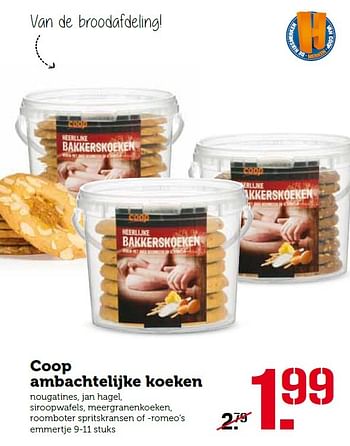 Aanbiedingen Coop ambachtelijke koeken - Huismerk - Coop - Geldig van 01/02/2016 tot 07/02/2016 bij Coop