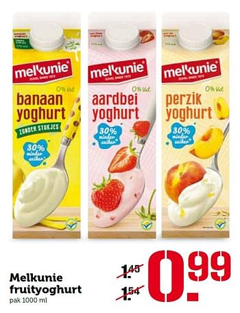 Aanbiedingen Melkunie fruityoghurt - Melkunie - Geldig van 01/02/2016 tot 07/02/2016 bij Coop