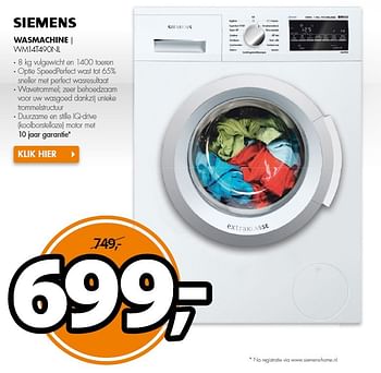 Aanbiedingen Siemens wasmachine wm14t490nl - Siemens - Geldig van 01/02/2016 tot 07/02/2016 bij Expert